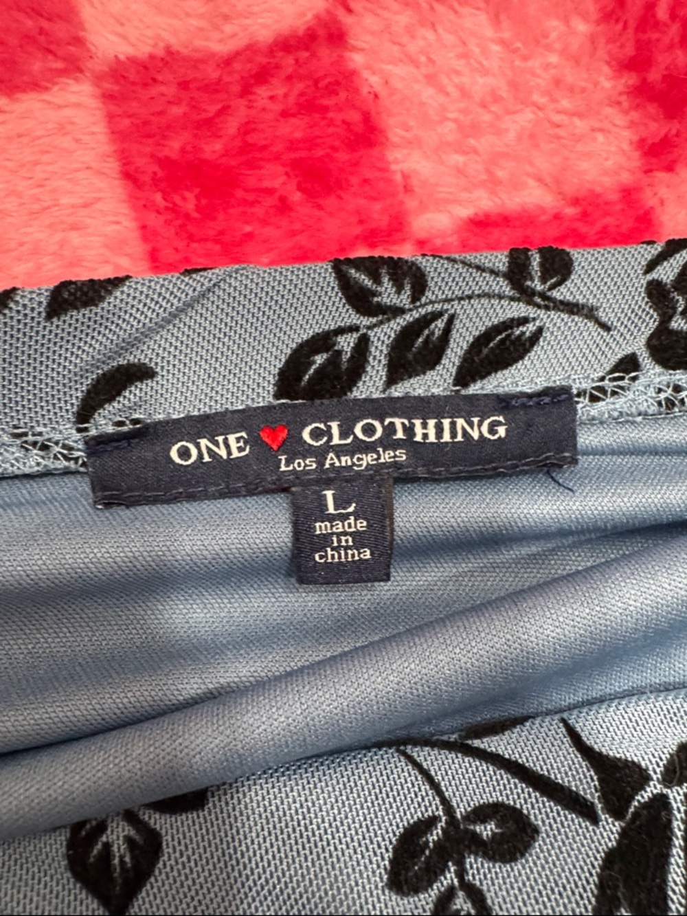 Asymmetrical Heather Blue Floral High-Low Skirt - Picture 2 of 5